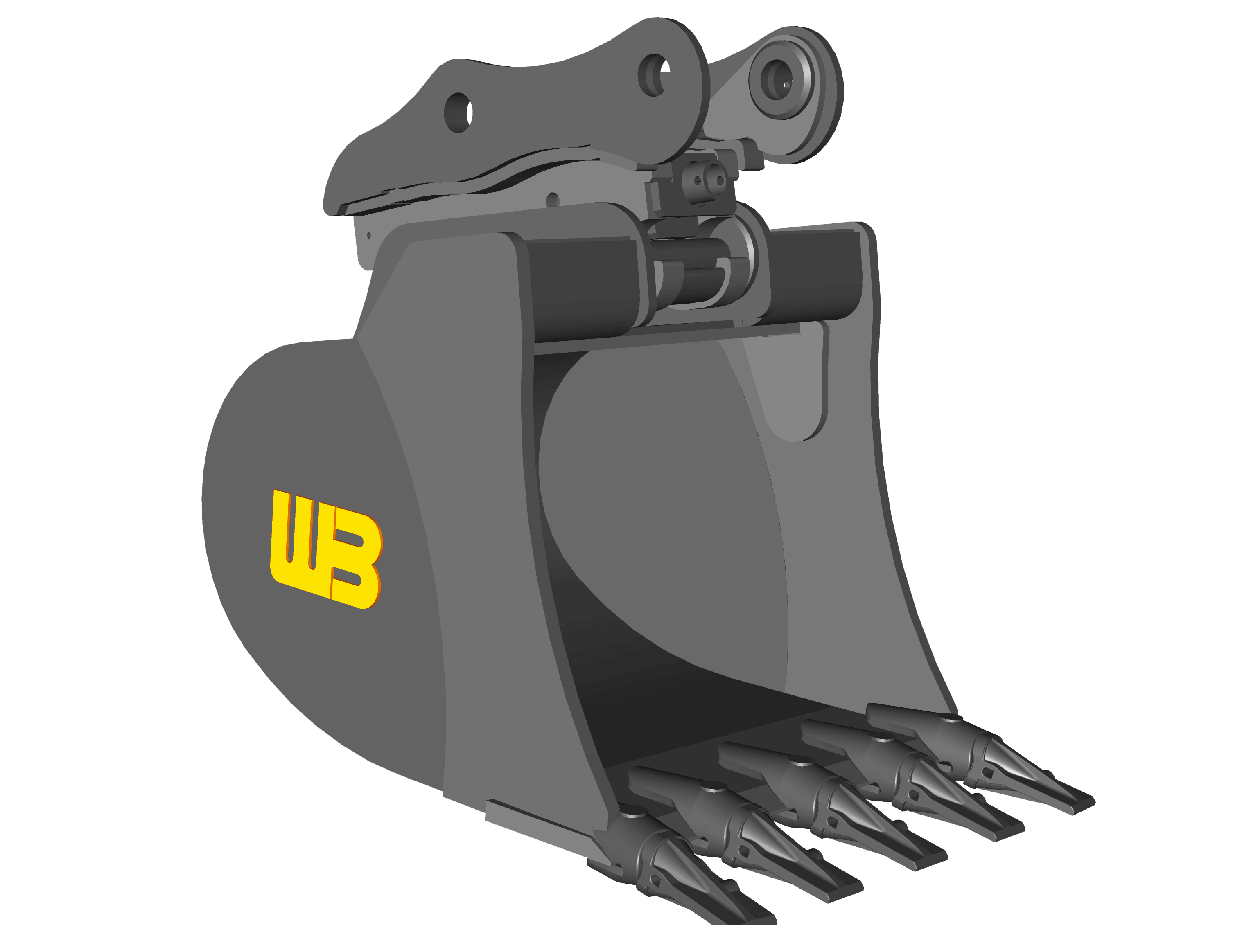 1999 Werk-Brau Excavator Recessed Pin Coupler Bucket Excavator Attachment