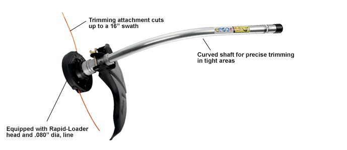2017 Echo Power Equipment Curved Shaft Trimmer Attachment Landscaper