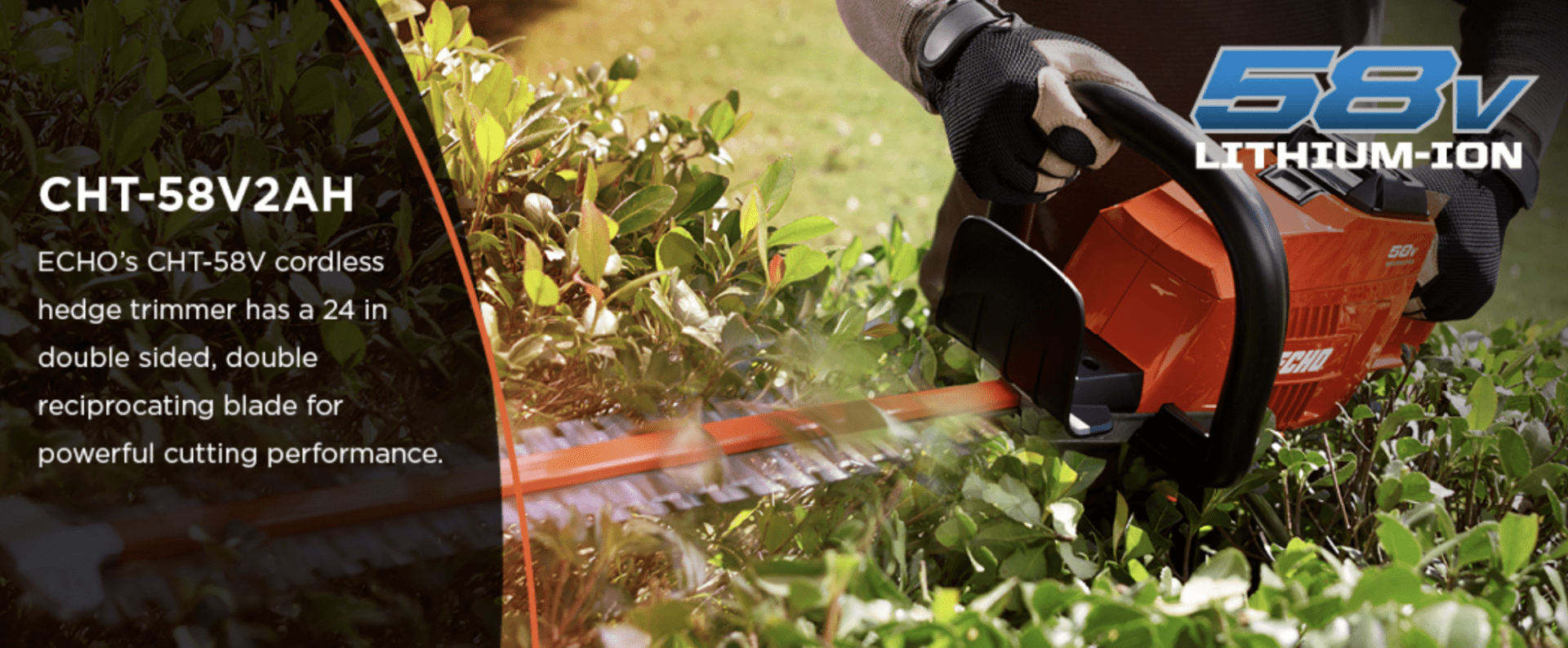 1999 Echo Power Equipment CHT-58V2AH Cordless Hedge Trimmer with 2AH Battery & Charger Hedge Trimmer